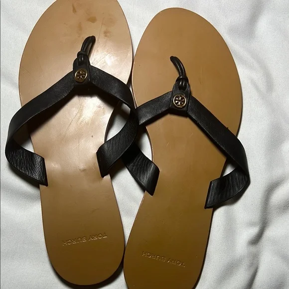 Tory Burch Black and Brown Flip Flops - Picture 6 of 6